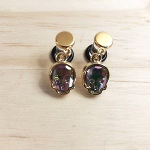 Swarovski Crystal skulls on acrylic 2G gauges